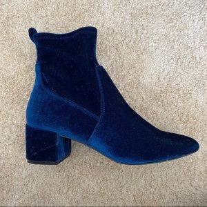 Blue Velvet Boots